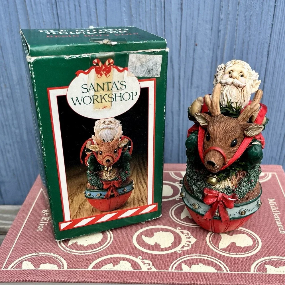 Midwest Importers Roly Poly Elf Riding a Reindeer 4.5